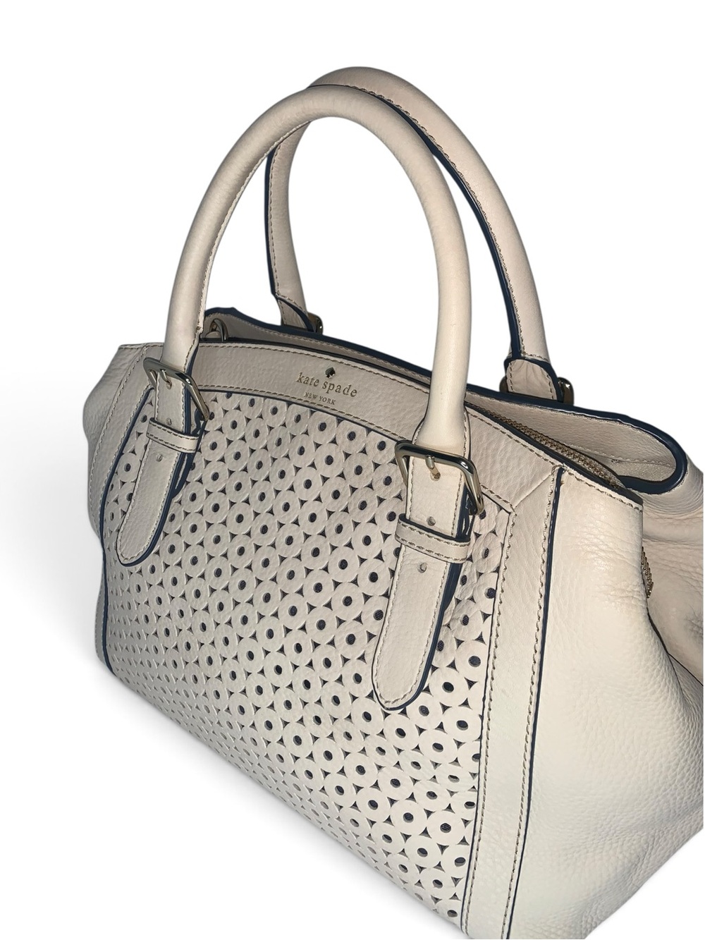 Kate Spade New York Mercer Isle Sloan Satchel – Beige Leather